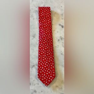Salvatore Ferragamo bright red 100% silk butterfly tie excellent condition